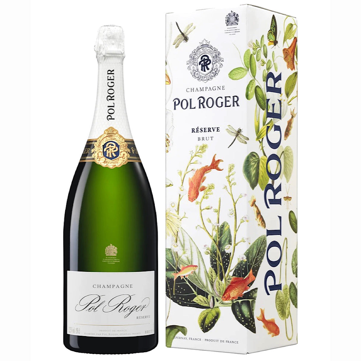 Pol Roger Brut Reserve NV Champagne GIft Box MAGNUM 1.5 ltr
